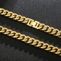 Hip-Hop Solid Color Stainless Steel Patchwork 18K Gold Plated Men'S Necklace main image 8