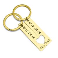 1 Pair Simple Style Number Heart Shape Stainless Steel Plating Keychain main image 5