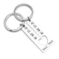 1 Pair Simple Style Number Heart Shape Stainless Steel Plating Keychain main image 4