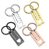 1 Pair Simple Style Number Heart Shape Stainless Steel Plating Keychain main image 1