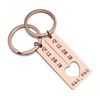 1 Pair Simple Style Number Heart Shape Stainless Steel Plating Keychain main image 3