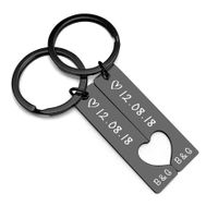 1 Pair Simple Style Number Heart Shape Stainless Steel Plating Keychain main image 2