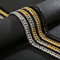 Hip-Hop Solid Color Stainless Steel Chain 18K Gold Plated Men'S Necklace main image 2