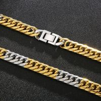 Hip-Hop Solid Color Stainless Steel Chain 18K Gold Plated Men'S Necklace main image 4