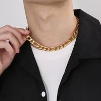 Simple Style Solid Color Stainless Steel Plating 18K Gold Plated Men'S Necklace main image 9