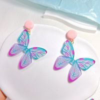 1 Pair Sweet Butterfly Arylic Epoxy Women's Drop Earrings sku image 11