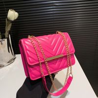 Women's Pu Leather Solid Color Basic Square Flip Cover Shoulder Bag Crossbody Bag main image 4