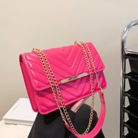 Women's Pu Leather Solid Color Basic Square Flip Cover Shoulder Bag Crossbody Bag main image 3