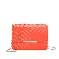 Women's Pu Leather Solid Color Basic Square Flip Cover Shoulder Bag Crossbody Bag sku image 1