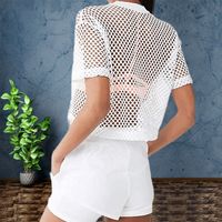 Women's Blouse Short Sleeve T-shirts Patchwork Fashion Solid Color main image 5