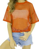 Mujeres Blusa Manga Corta Camisetas Labor De Retazos Moda Color Sólido main image 6