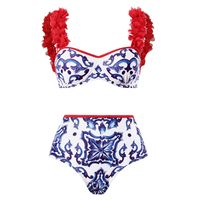 Women's Fashion Printing 3 Piece Set Tankinis sku image 7