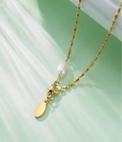Fashion Water Droplets Titanium Steel Plating Gold Plated Pendant Necklace main image 4
