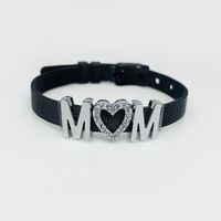 Mama Lettre Acier Inoxydable Incruster Strass Bracelets sku image 2