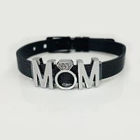 Mama Lettre Acier Inoxydable Incruster Strass Bracelets sku image 2