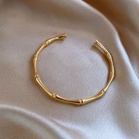 Simple Style Round Alloy Plating Metal Women's Bangle main image 5