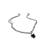 1 Piece Fashion Heart Shape Rhinestone Metal Plating Inlay Artificial Gemstones Women's Pendant Necklace main image 3