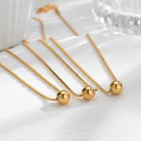 304 Stainless Steel 18K Gold Plated Simple Style Plating Ball None Pendant Necklace main image 1