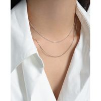 1 Piece Simple Style Solid Color Sterling Silver Plating Necklace main image 1