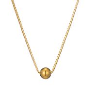 304 Stainless Steel 18K Gold Plated Simple Style Plating Ball None Pendant Necklace main image 5