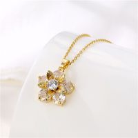 Fashion Water Droplets Heart Shape Snowflake Stainless Steel Inlay Zircon 18k Gold Plated Gold Plated Pendant Necklace main image 9