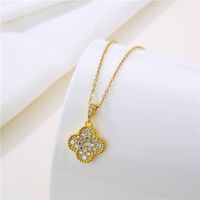Fashion Water Droplets Heart Shape Snowflake Stainless Steel Inlay Zircon 18k Gold Plated Gold Plated Pendant Necklace main image 4