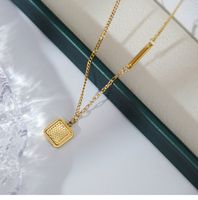 1 Piece Fashion Solid Color Titanium Steel Plating Pendant Necklace main image 3