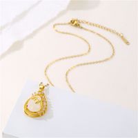 Fashion Water Droplets Heart Shape Snowflake Stainless Steel Inlay Zircon 18k Gold Plated Gold Plated Pendant Necklace sku image 6