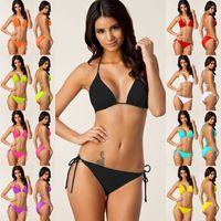 Conjunto Bikinis De 2 Piezas De Color Liso Para Mujer main image 1