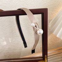 Fashion Solid Color Cloth Inlaid Pearls Hair Band 1 Piece sku image 1