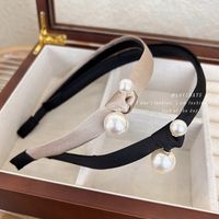 Fashion Solid Color Cloth Inlaid Pearls Hair Band 1 Piece main image 1