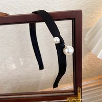Fashion Solid Color Cloth Inlaid Pearls Hair Band 1 Piece sku image 2