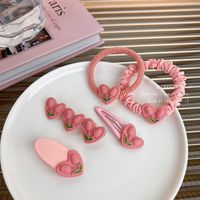 Sweet Heart Shape Tulip Resin Hair Clip Hair Tie 1 Piece main image 4