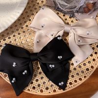 Sweet Bow Knot Artificial Pearl Cloth Hair Clip 1 Piece main image 1
