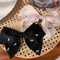 Sweet Bow Knot Artificial Pearl Cloth Hair Clip 1 Piece main image 2