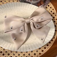 Sweet Bow Knot Artificial Pearl Cloth Hair Clip 1 Piece sku image 2