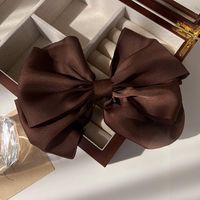 Sweet Solid Color Bow Knot Cloth Hair Clip 1 Piece sku image 3