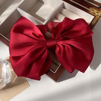 Sweet Solid Color Bow Knot Cloth Hair Clip 1 Piece sku image 2