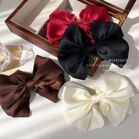 Sweet Solid Color Bow Knot Cloth Hair Clip 1 Piece main image 1