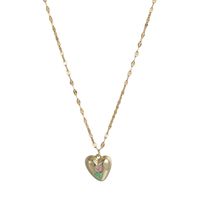 Fashion Heart Shape Flower Beaded Alloy Enamel Women's Pendant Necklace main image 2