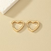 1 Pair Basic Heart Shape Alloy Plating Women's Earrings main image 1