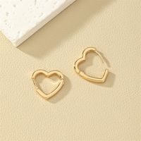 1 Pair Basic Heart Shape Alloy Plating Women's Earrings main image 4