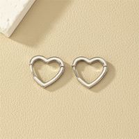 1 Pair Basic Heart Shape Alloy Plating Women's Earrings main image 5