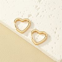1 Pair Basic Heart Shape Alloy Plating Women's Earrings sku image 1