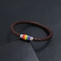 Commute Rainbow Pu Leather Braid Lgbt Pride Month Unisex Bracelets main image 4