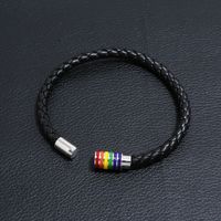 Commute Rainbow Pu Leather Braid Lgbt Pride Month Unisex Bracelets main image 2