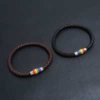 Commute Rainbow Pu Leather Braid Lgbt Pride Month Unisex Bracelets main image 1