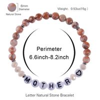Shiny Letter Arylic Artificial Crystal Natural Stone Beaded Mother's Day Women's Bracelets main image 5