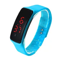 Sports Solid Color Horseshoe Buckle Electronic Kids Watches sku image 5