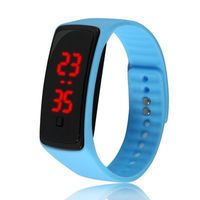 Sports Solid Color Horseshoe Buckle Electronic Kids Watches main image 4